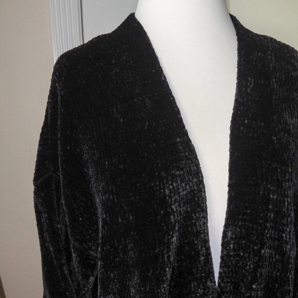 Moth Anthropologie LILY Soft Chenille Black Oversized Knit Cardigan Sweater XS - Picture 5 of 5